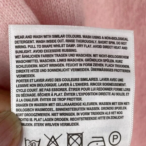 NWT Brodie Cashmere Hill Pink Rainbow Stripe Long Sleeve Pullover Crew Sweater M - Picture 10 of 10